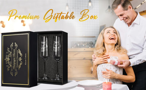 25th Wedding Anniversary Champagne Flutes Gift